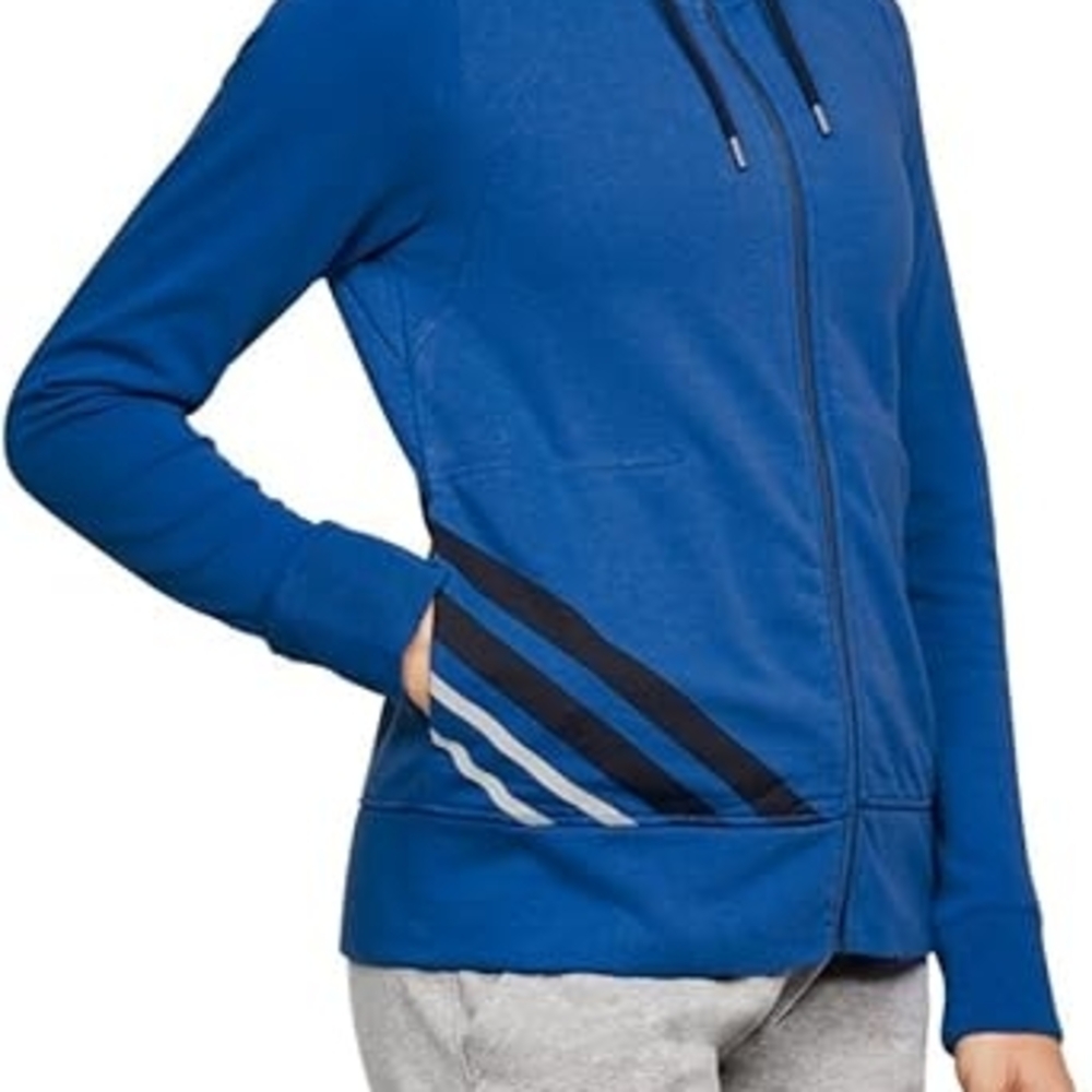 UNDER ARMOUR Lapis Blue Full Zip Hoodie With Stripes